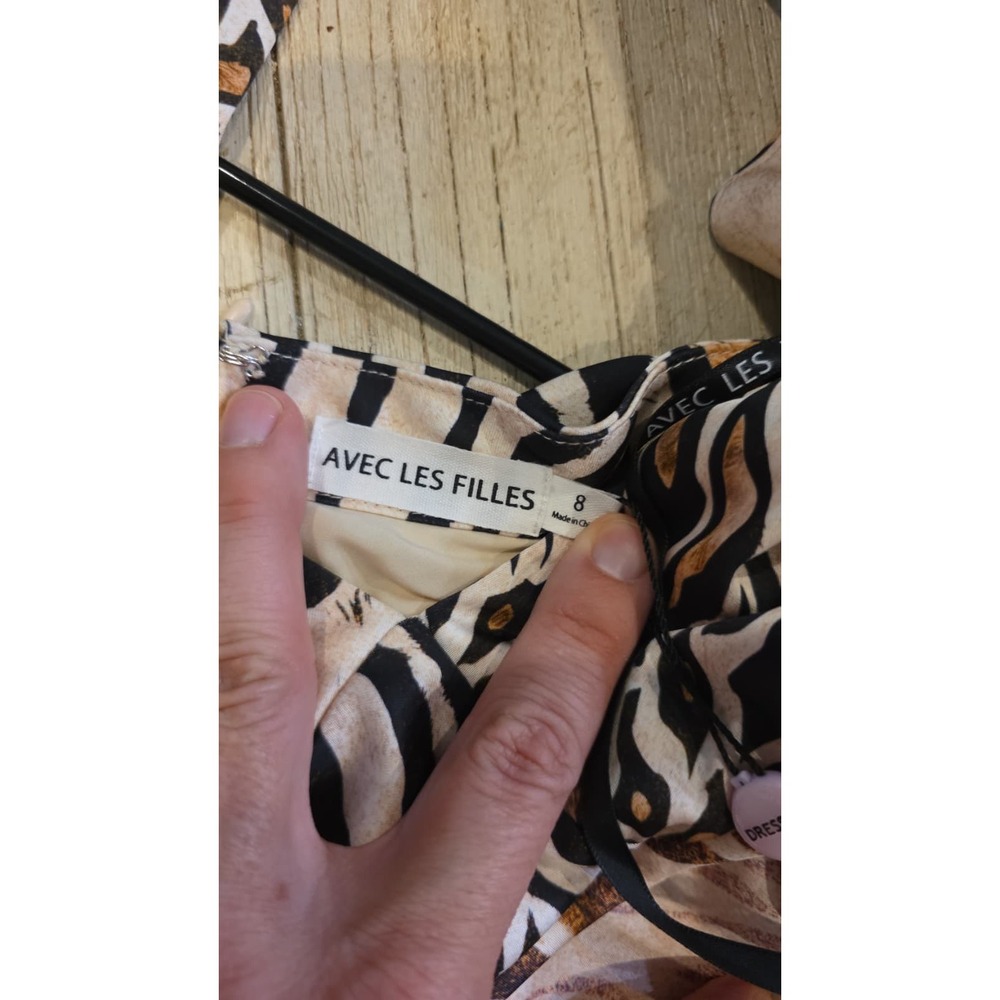 Avec Les Filles Animal Print Halter Maxi Dress Leopard Zebra Tiger Gown 8 - Picture 16 of 16